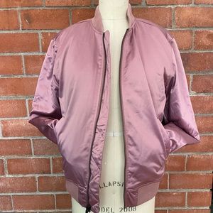 NWT - GUESS - PINK SHINY QUILTED BOMBER MENS - S - WOMENS - M